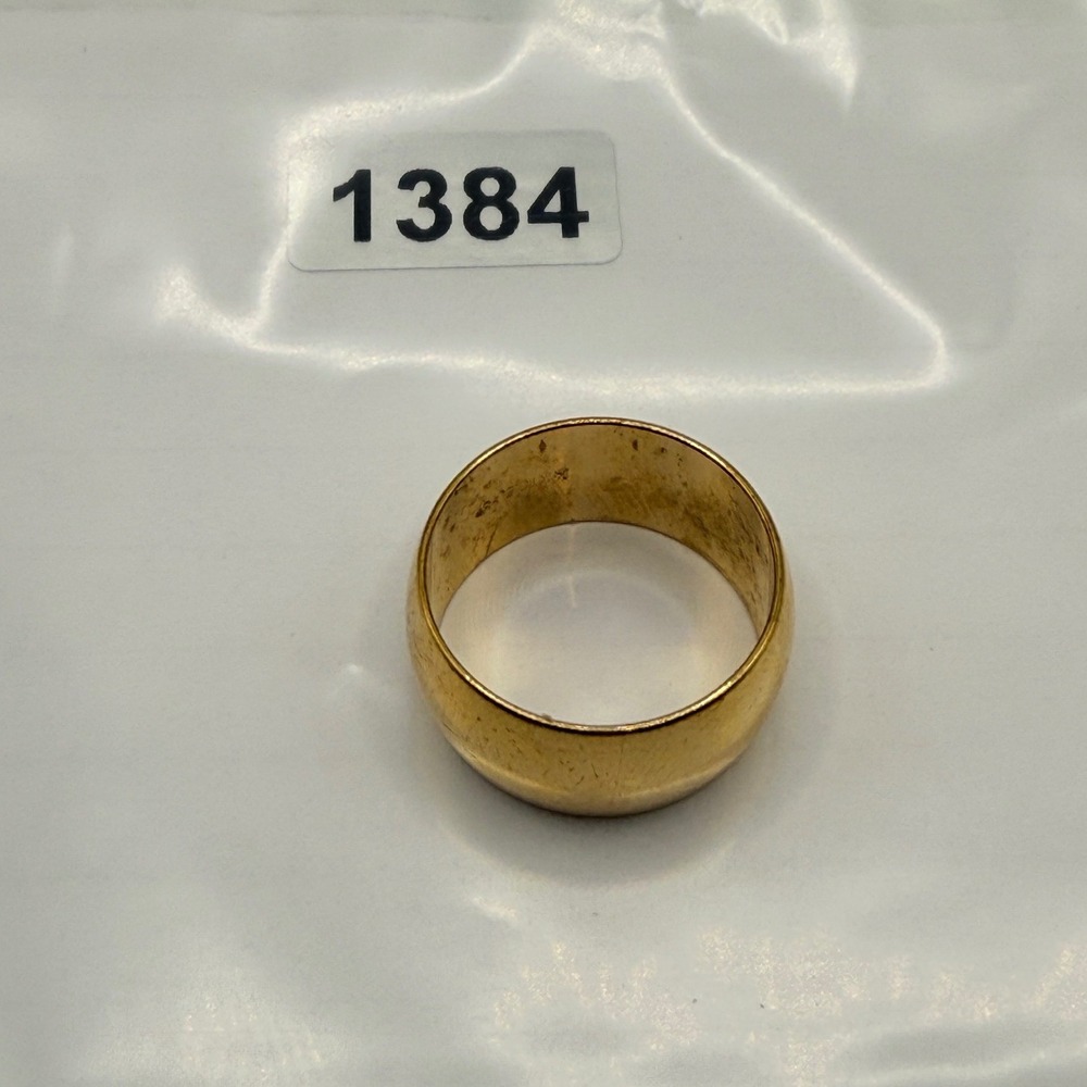 Vintage 14K Gold Electroplated Wide Dome Band Ring Size 7 - Picture 8 of 8